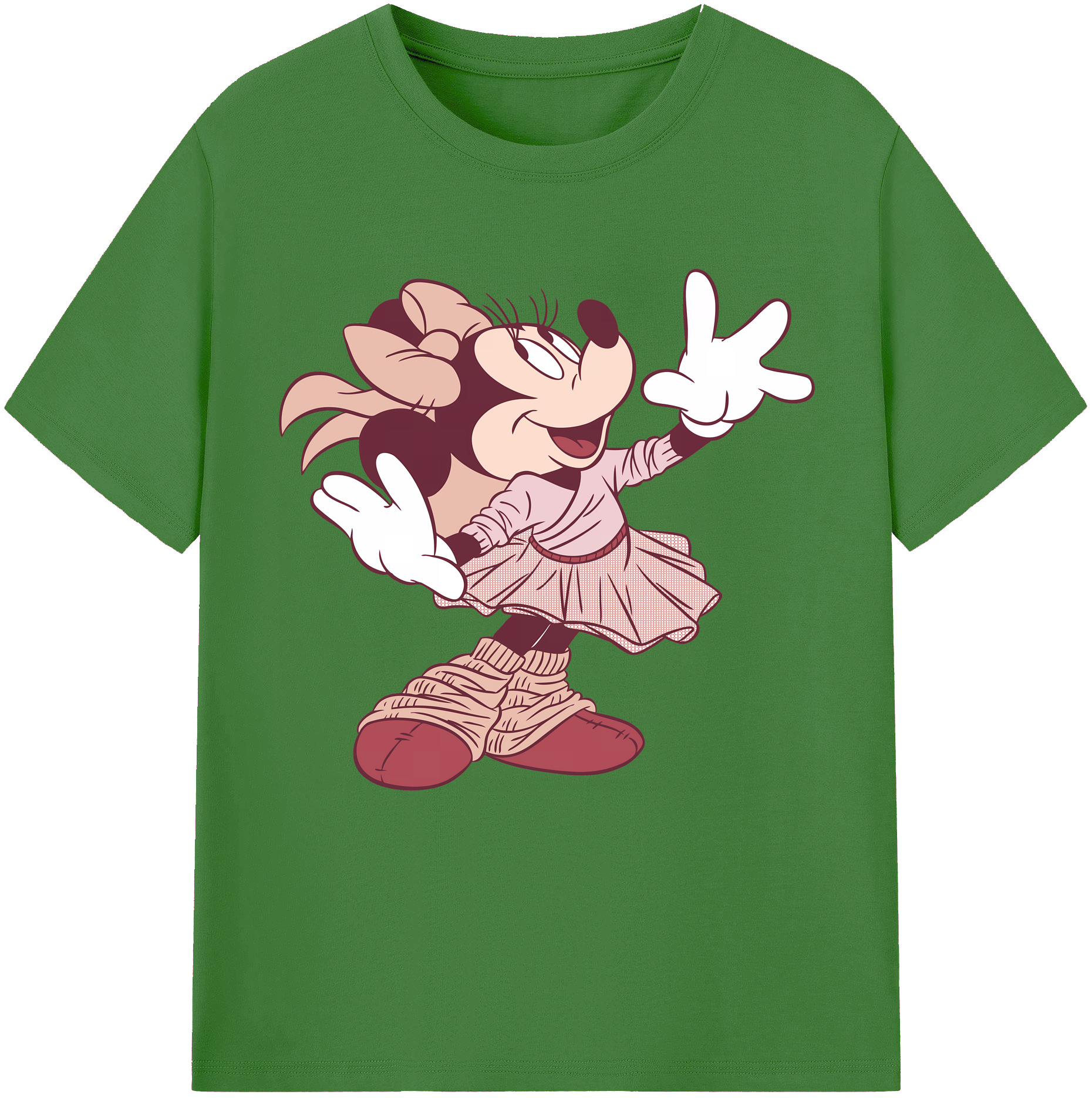 （画像用） ミッキーマウス Mickey Mouse レディースカジュアルプリントTシャツ（綿100％）